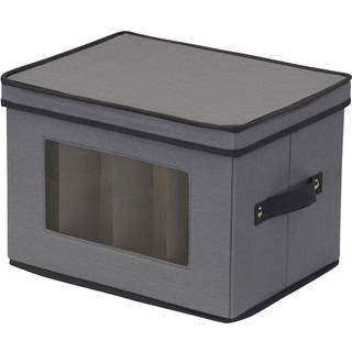 Husholdnings essentials champagne fl?jte opbevaringsboks 12 Robuste rum Vindueret frontpanel 2 N?gede h?ndtag sammenklappelige og stable opbevari