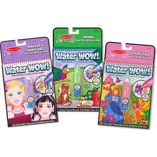 Melissa & Doug p? farten WoW! Genanvendelige vand-afsl?rende aktivitetspuder 3-PK Makeup Fairy Tales Animals-Travel Toys Party Favours Stocking F