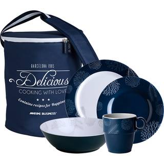 Melaminservice Marine Business Living, hvid/blå, 25 dele
