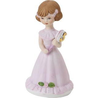 Enesco vokser op piger brunette 5 porcel?nsfigur 4 lyser?d 4 pink