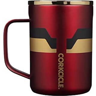 Corkcicle Marvel 473 ml kaffekrus, tre-lags isoleret rustfrit stålkrus med gennemsigtigt låg og silikonebund til varme drikke – Iron Man