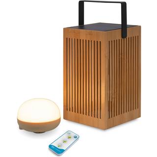 New Garden - Lanterne - Okinawa - Genopladelig med solceller og usb - Bambus