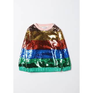 Stella McCartney Kids Striped sequined sweatshirt - metallic - Y 4
