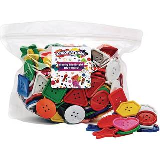 Farve - Bagbtn Virkelig store lyse knapper 130 stykker 1 pund 8 former Assorterede farver Syning af jumbo -projekter H?kling Strik gaver H?ndlave