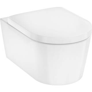 Hansgrohe EluPura S vægh toilet 540 u/skyllerand med SC/QR sæde med låg, hvid