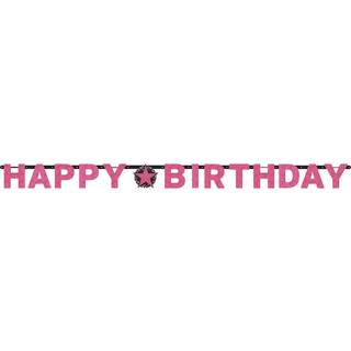 Happy Birthday banner 2,13 m. - Pink