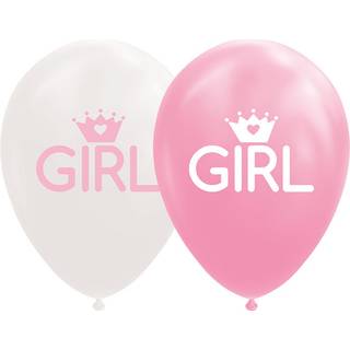 Globos Balloons Daughter Baby Pink/White 30cm 8pcs.