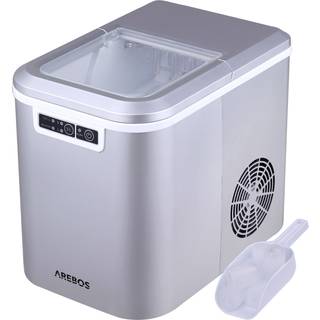 Arebos® Ismaskine 2,2L - 2 isterningestørrelser, LED-display, timer, 12 kg på 24 timer.