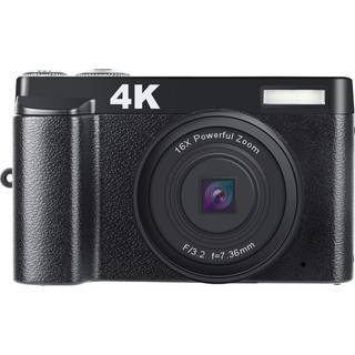 Digitalkamera 4K 48MP 3.0 tommer IPS skærm fast fokus Sort