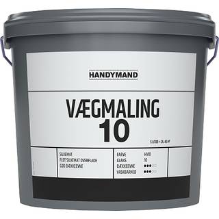 Handymand vægmaling silkemat 10 5 liter - hvid (På lager i varehus)