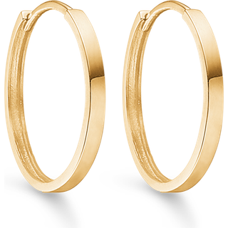 Støvring Design Creoler - 8 karat guld flad 20 mm