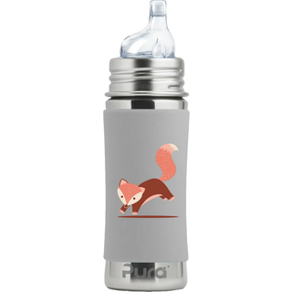 Pura® - Sipper Spouts Baby Sutteflaske 6+ mdr. Grey Fox 325ml - Fast flow