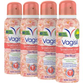 Vagisil Scentitive Scents feminin t?rvask deodorant spray til kvindelige gyn?kolog testet parabenfri ferskenblomst 2.6 ounce (pakke med 4)
