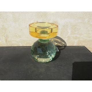 Noa lysestage glas - gul/grøn