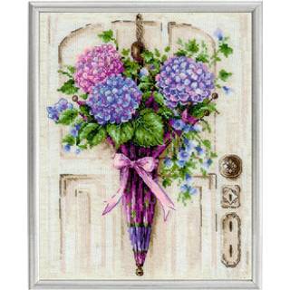 Riolis - Paraply -krans 2087 Cross Stitch Kits 9 """" X11 Cross Stitch Kits For voksne tællet krydssting -sæt Broderingssæt til begyndere og avance