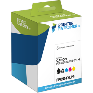 5-Pak B/C/M/Y patroner - Canon 550XL/551XL - 1x22/4x11ml