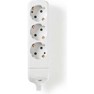Nedis Udvidelse Socket | Stikprop med sidebens jord / Type F (CEE 7/7) | 3-vejs | 3680 W | 16 A | Slags jordforbindelse: Sidekontakter | 230 V AC 50/60 Hz | Kontakt Vinkel: 45 ° | Uden Kabel | Hvid