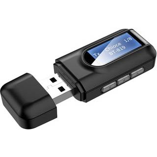 2-i-1 Bluetooth Audio Adapter med LCD Skærm RT11 - Sort