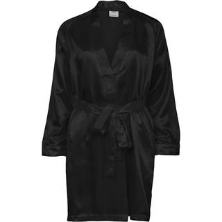 Lady Avenue Satin kimono, sort, Størrelse: S, Dame