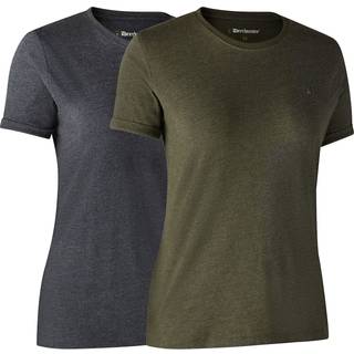 Deerhunter - Ladies Basis 2-pak T-shirt Mørkegrøn dame 40 Ribejagtogfikseri.dk