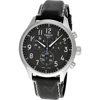 Tissot Chrono XL herreur i stål med sort skive og rem