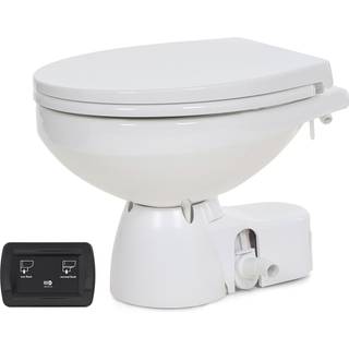 Elektrisk bådtoilet Jabsco Quiet Flush E2 Comfort SoftClose, 24 V, til ferskvandsfyldning + magnetventil (solenoid)