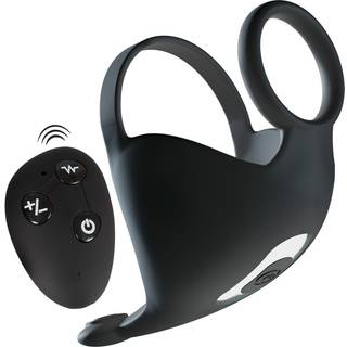 Rebel - Genopladelig Penisring og Testikelvibrator (sort)