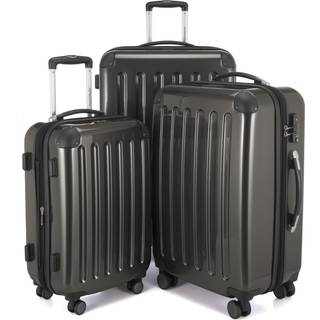 Alex - 3er Koffer-Set Hartschale Graphit glänzend, TSA, (55cm, 65cm & 75cm), 235 Liter