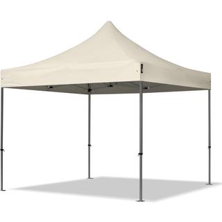 3x3m, stål, easy-up-pavillon, uden sidedele, creme - (600011)