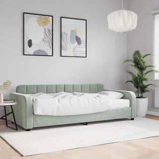 daybed med madras 90x190 cm velour lysegrå