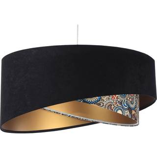 Pendellampe Vivien, trefarvet, sort/farvet/guld