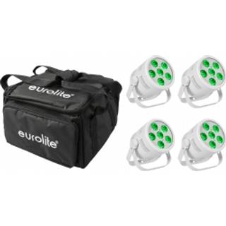 Eurolite Set 4x LED Silent Par 6 QCL Floor wh + Soft Bag TILBUD NU