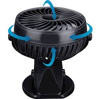 Lille ventilator med bordklemme - genopladelig og 360° drejelig