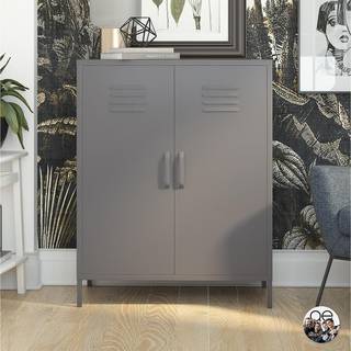 Skab med 2 låger i Metal Graphite Grey