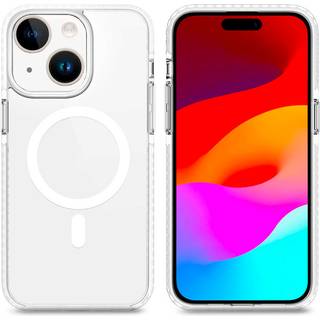 iPhone 15 4smarts Hybrid Guard Bagside Cover - MagSafe Kompatibel - Gennemsigtig / Hvid