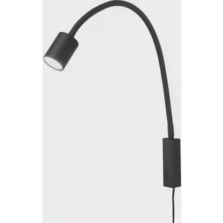 LED-væglampe Justi, sandsort, højde 52 cm, metal