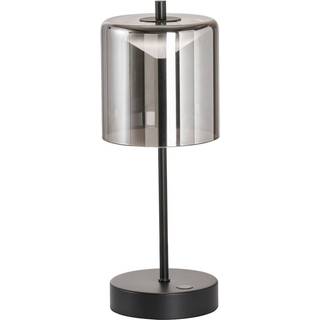 Genopladelig LED-bordlampe Riva sort/smoke højde 34 cm