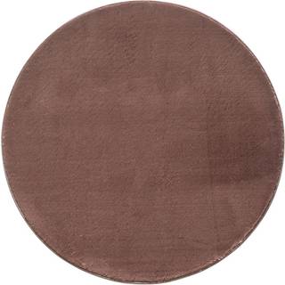 Catwalk Rund Vaskbart tæppe Ensfarvet - Brun - 80x80 (Rund)