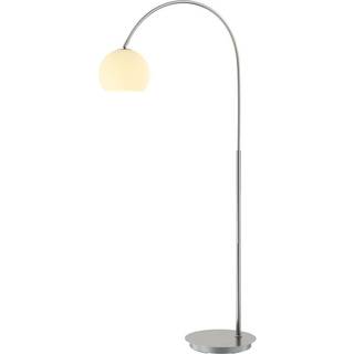 Lindby buelampe Cynthia, nikkelfarvet, glas, 140 cm, E27