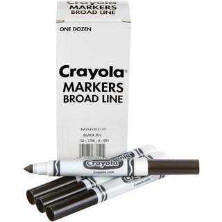 Crayola vaskbare markører - sort bred spids (12 stk) til klasseværelser og lærere