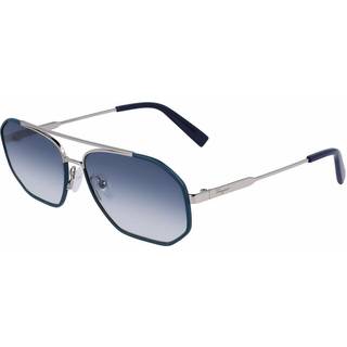 Ferragamo Unisex SF303SL 46 Solbriller Metal Blå Blå Pilot Normal