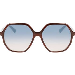 LONGCHAMP Kvinde LO707S 220 Solbriller Acetat Brun Blå Geometrisk Normal Skygge