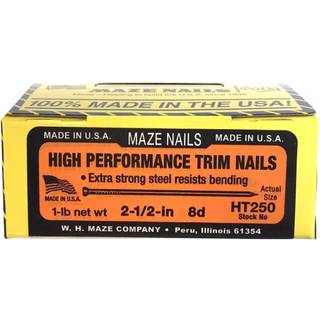 2,5 tommer tynde nagler til trælister af hårdt træ - Højt kulstofstål, varmbehandlede til minimal splittelse (0,45 kg)