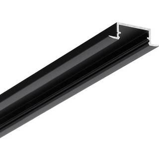 2m aluprofil BEGTIN12 J/S - Sort anodiseret, indbygget, LED skinne