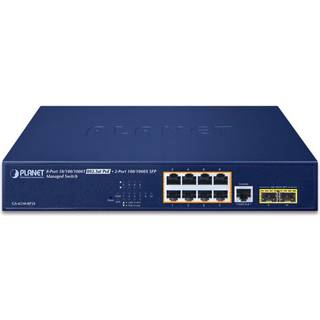 PLANET 8-PORT MANAGED SWITCH 10/100/1000T POE+2-PORT SFP      IN WRLS
