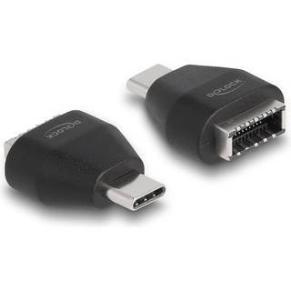 Delock USB-C han til USB-E 20pin 3.2 Gen 2 hun adapter - Sort