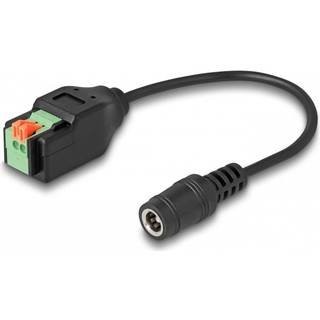 DC 5.5 x 2.1 mm hun til Terminal block adapter med trykknap