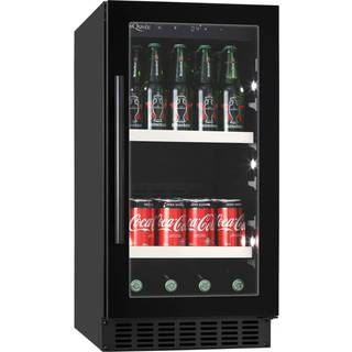 Ølkøleskab indbygget sort, mQuvée BeerServer 40 Anthracite Black, kompressorkøling, 700 mm dørhøjde