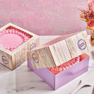 2x Kageboks med Rude, Pure, 21 x 21 x 9 cm - FunCakes