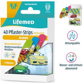 Lifemed Børneplaster 40 stk. i Dåse CARS